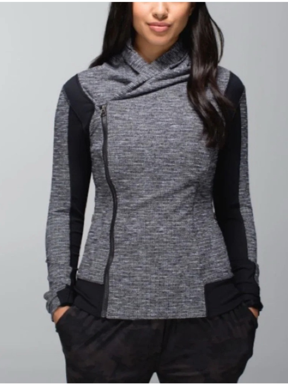 Lululemon Bhakti Yoga Jacket - Size 12 Heather Gray Black